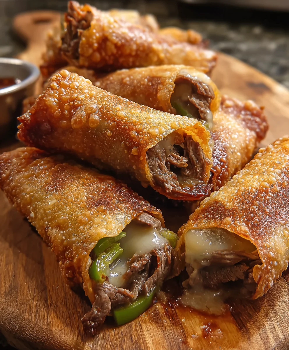 Philly Cheesesteak Egg Rolls- Savory Beef & Cheese Delights