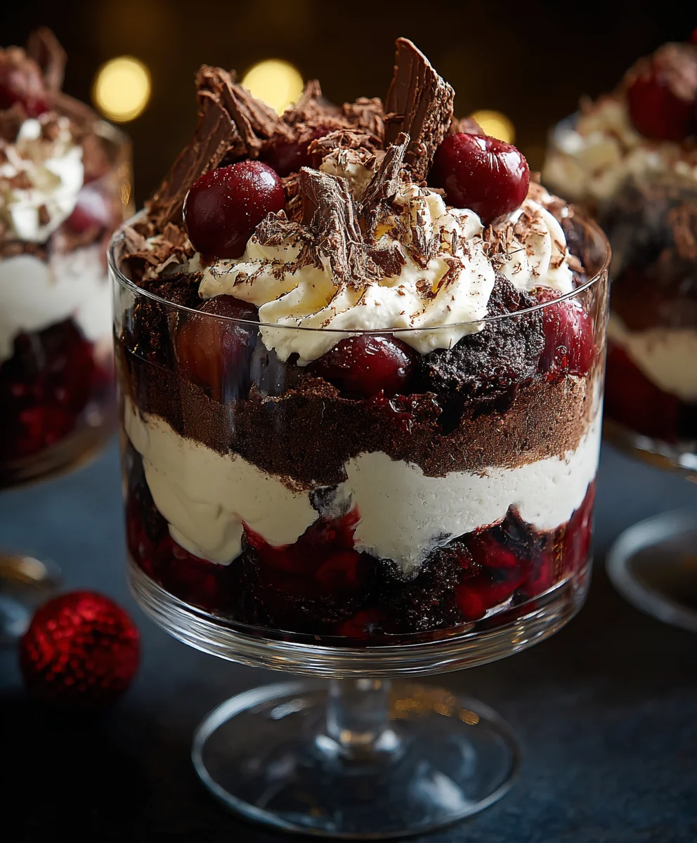 Christmas Black Forest Trifle - Easy Festive Dessert