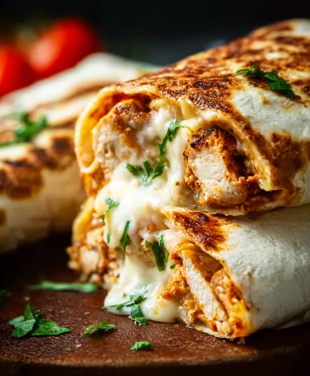 Cheesy Garlic Chicken Wraps - Easy & Delicious Meal