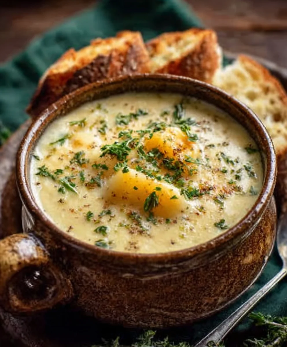 Hearty Cheddar Garlic Herb Potato Soup - Delicious Comfort Food