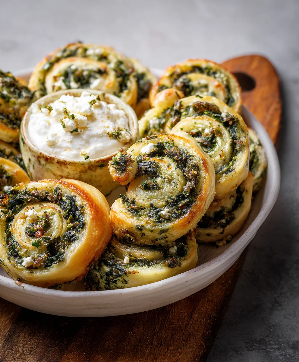 Gluten-Free Spinach Feta Pinwheels- Easy Recipe
