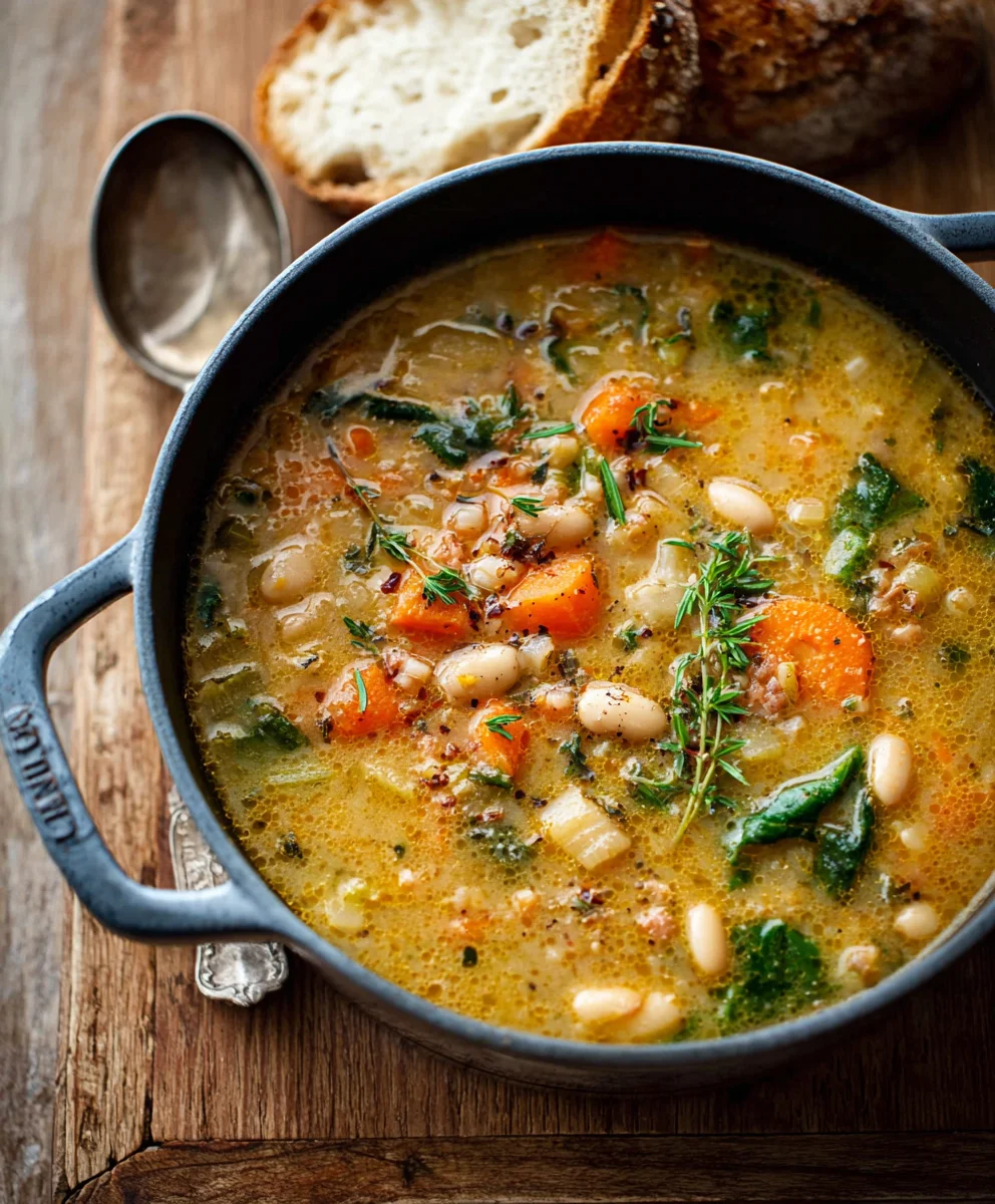 Hearty Tuscan White Bean Soup- Easy Comfort Food