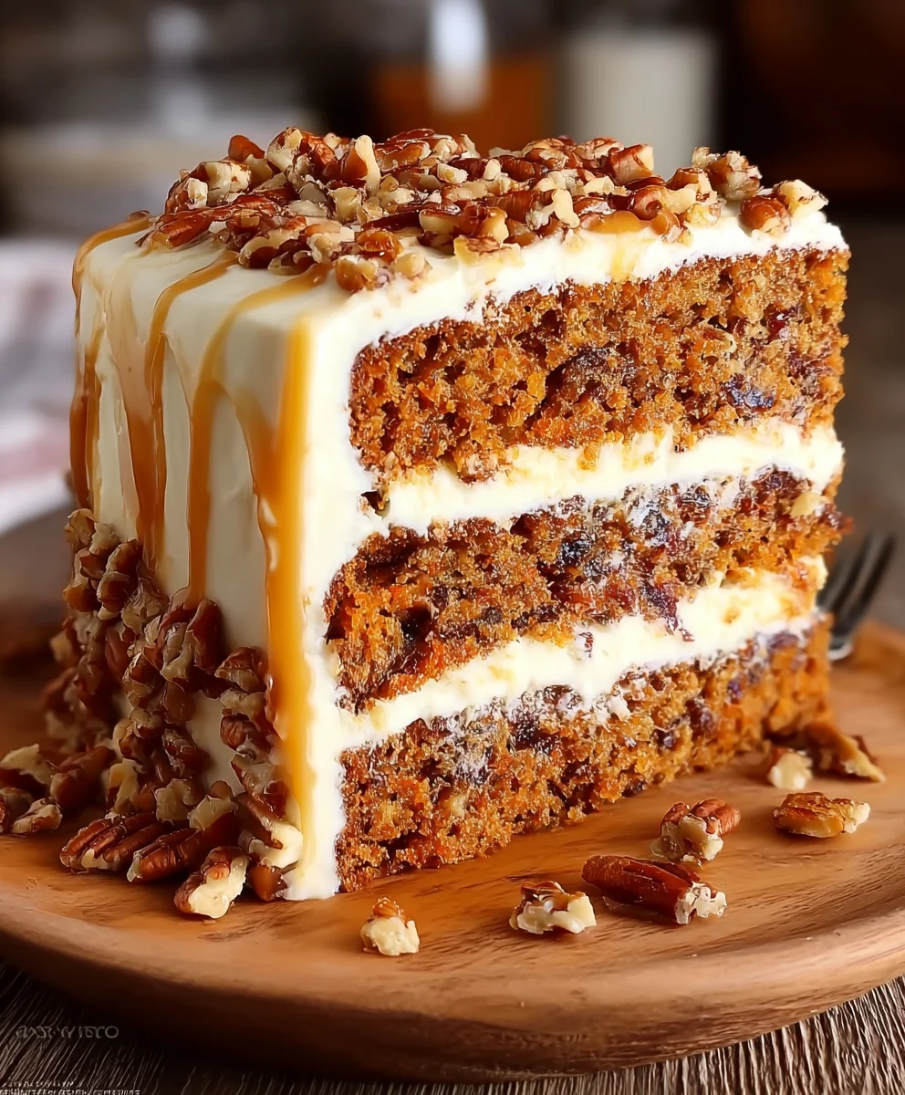 Heavenly Caramel Pecan Carrot Cake Recipe