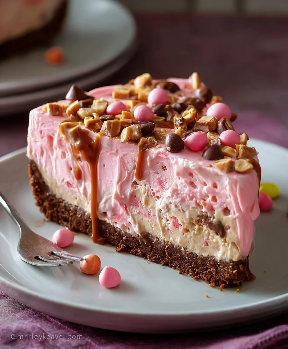 Pink Snickers Cheesecake - Decadent Treat