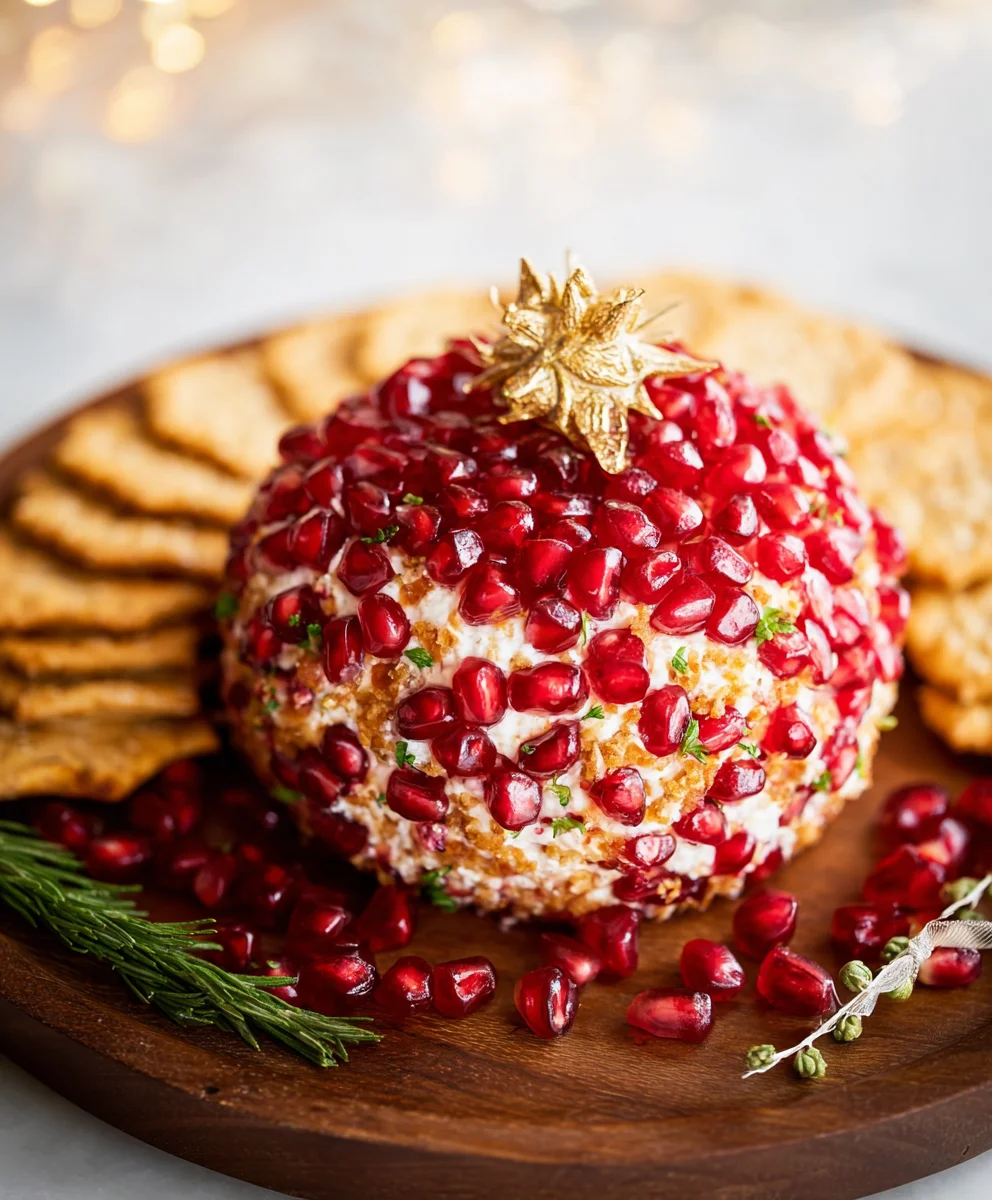 Pomegranate Christmas Cheese Ball-Festive & Easy