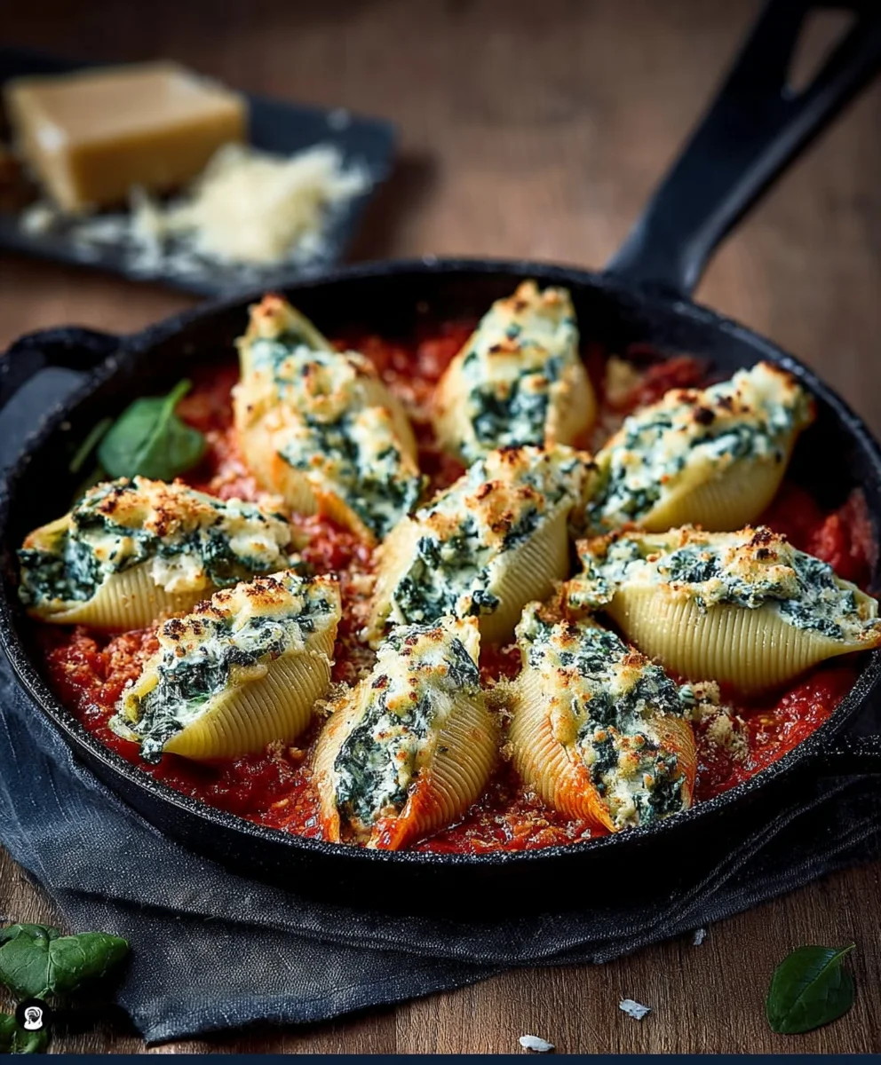 Easy Spinach Ricotta Stuffed Shells Recipe