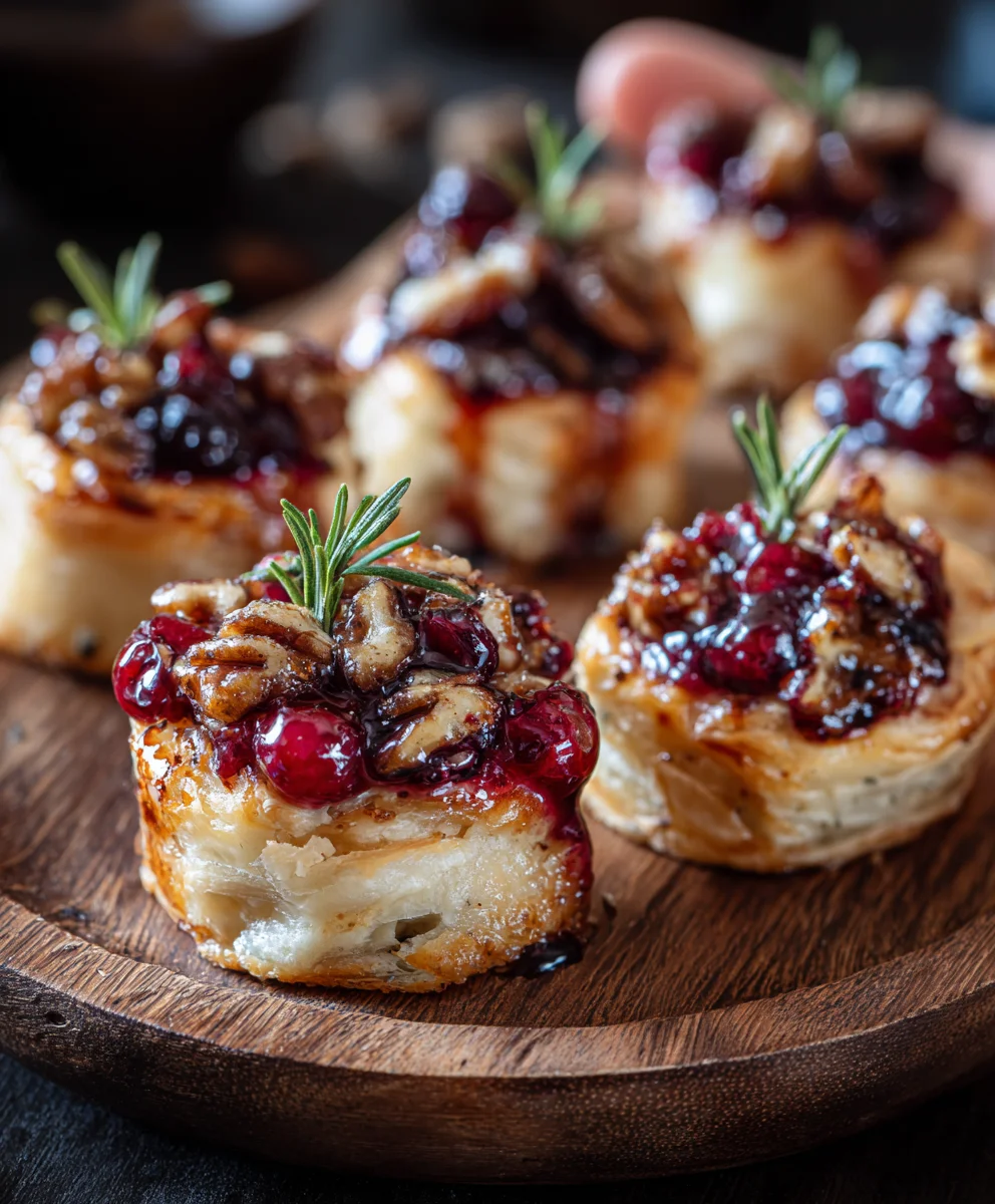 Baked Cranberry Brie Bites - Easy Holiday Appetizer