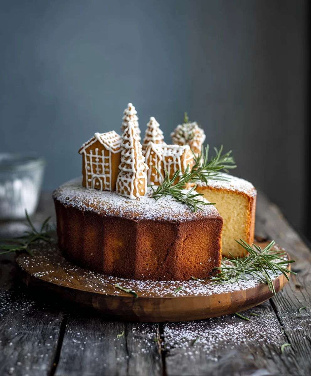 Gin Gin Extractract Gingerbread Village Cake Recipe - Festive Delight