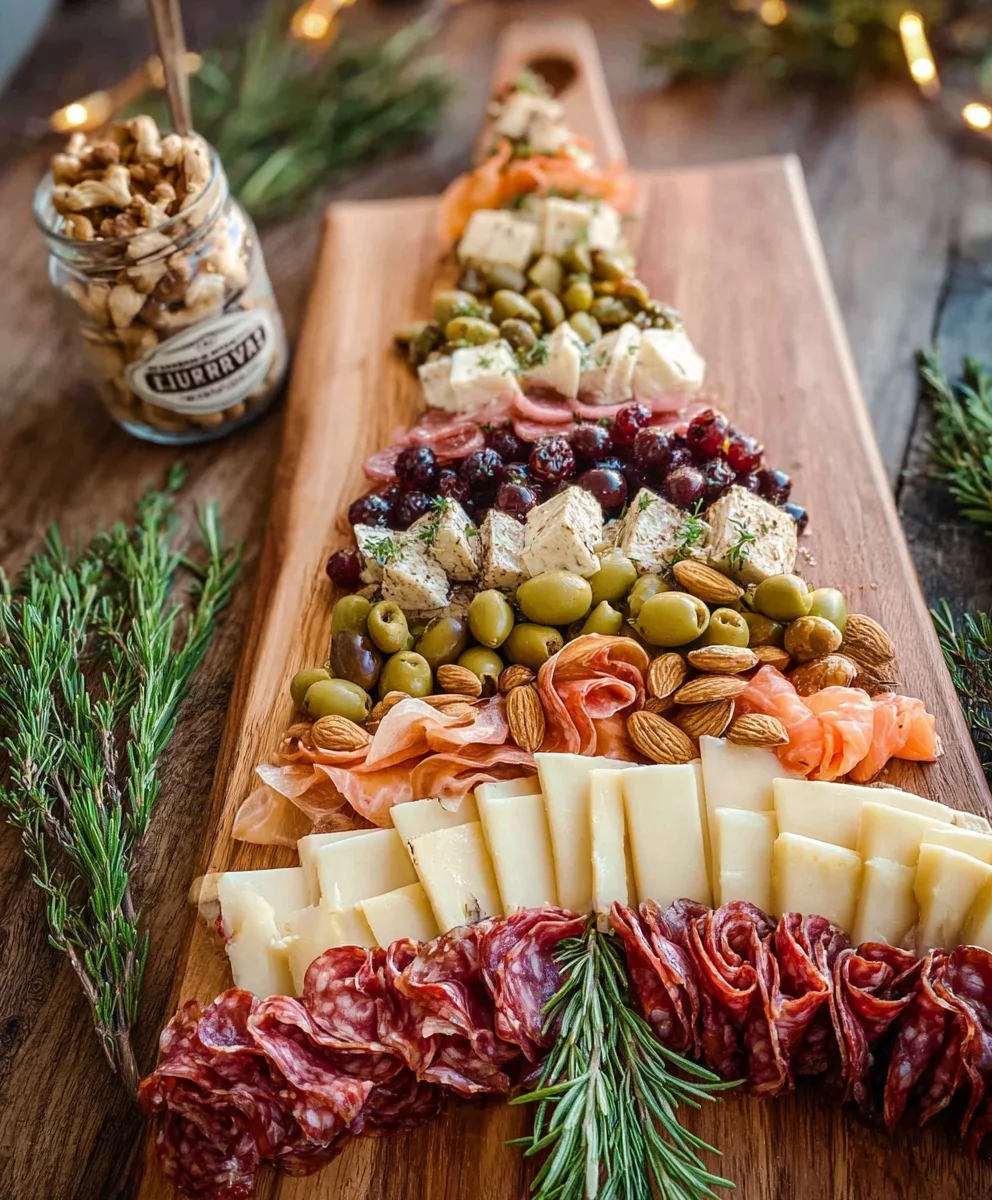 Easy Christmas Tree Charcuterie Board - Festive Appetizer Idea