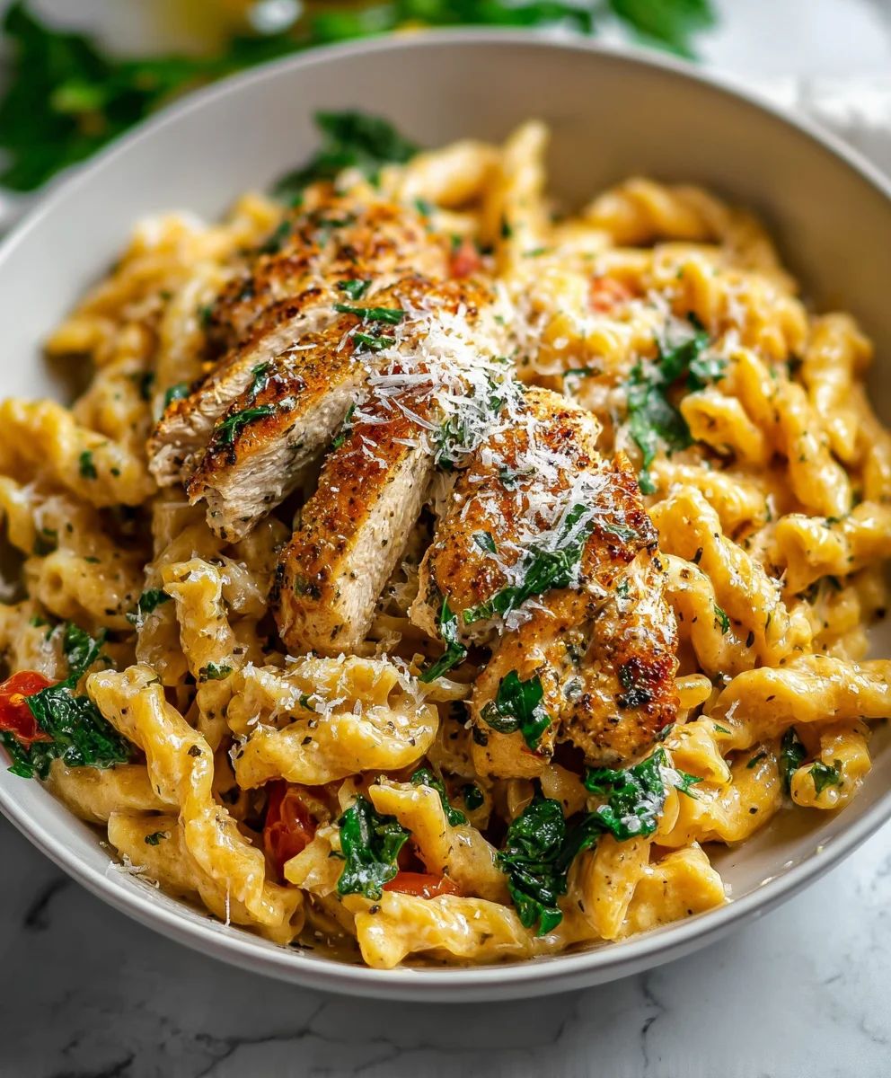 Healthy Garlic Parmesan Chicken Pasta Delight