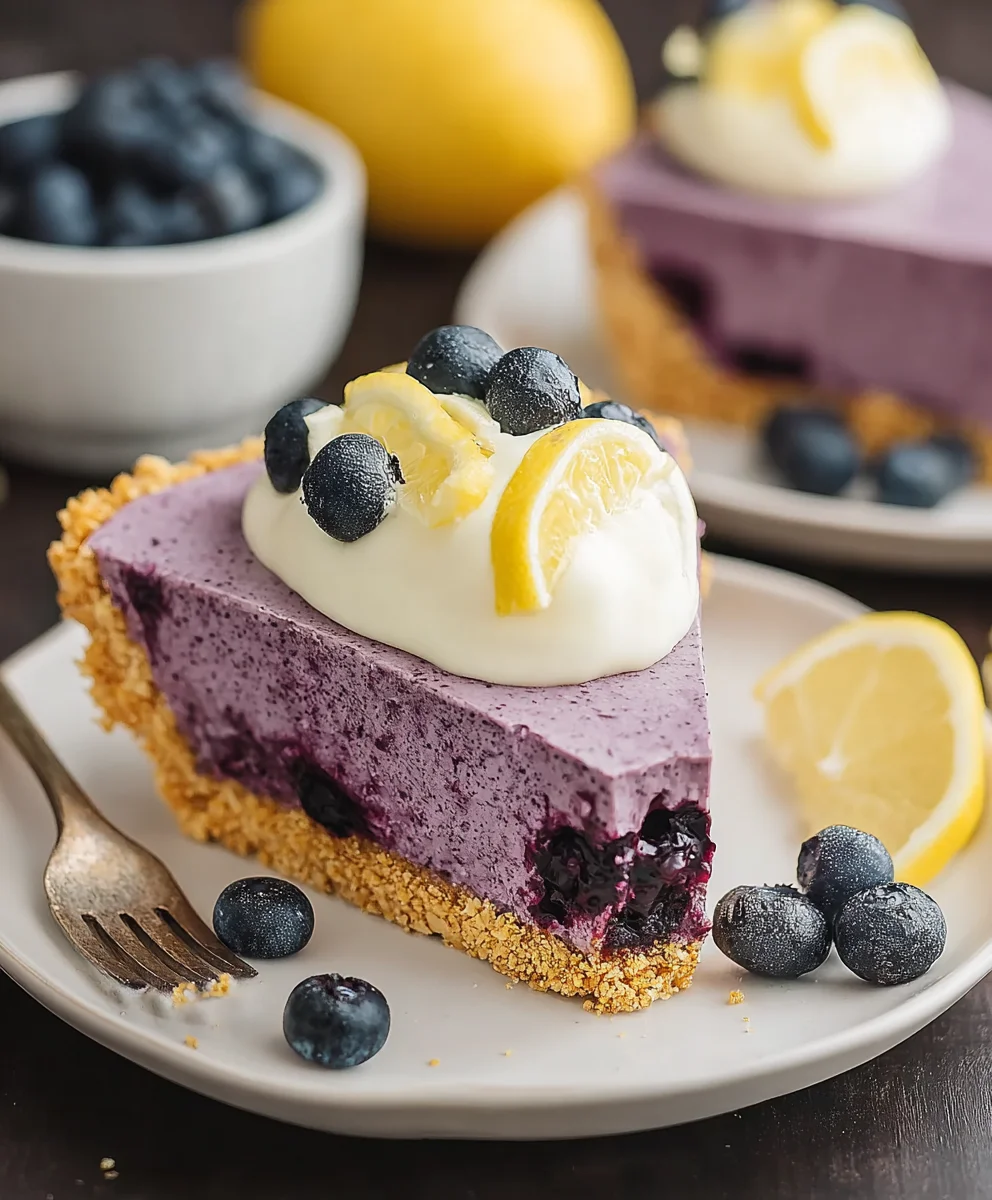 Easy No Bake Lemon Blueberry Pie Recipe