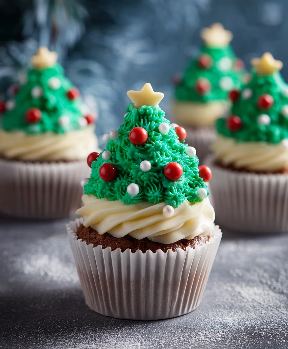 Easy Christmas Tree Cupcakes-Festive Dessert Recipe