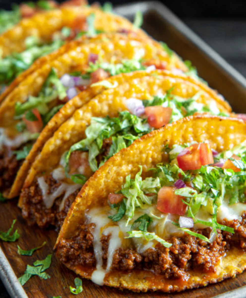 Cheesy Baked Beef Tacos - Crispy & Loaded Delight