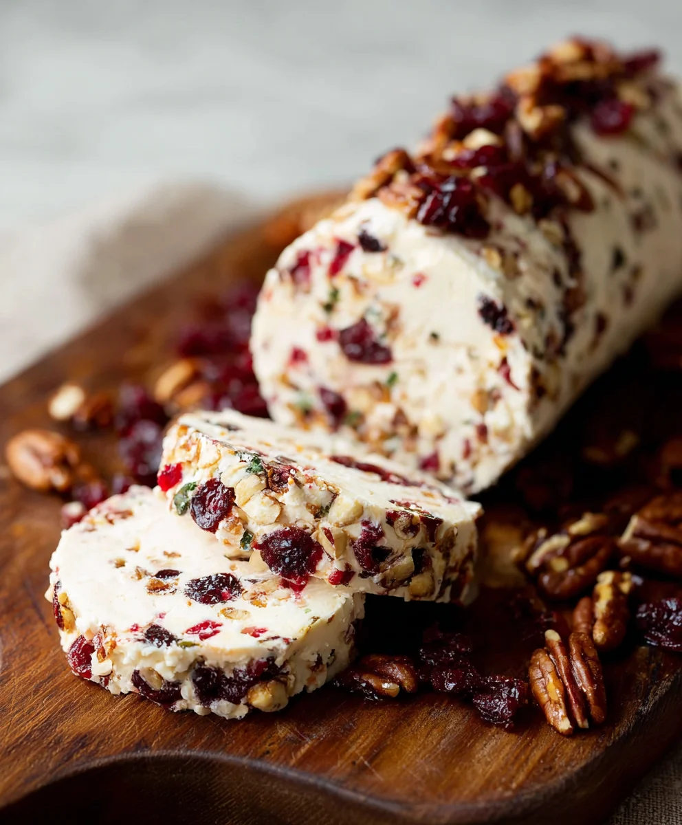 Cranberry Pecan Cheese Log Recipe-Holiday Appetizer
