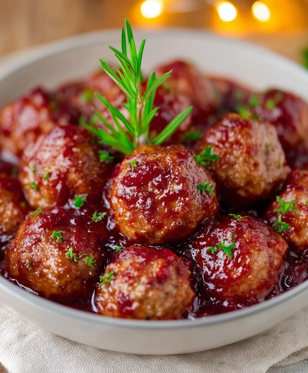 Quick Cranberry Beef Meatballs-Christmas Appetizer