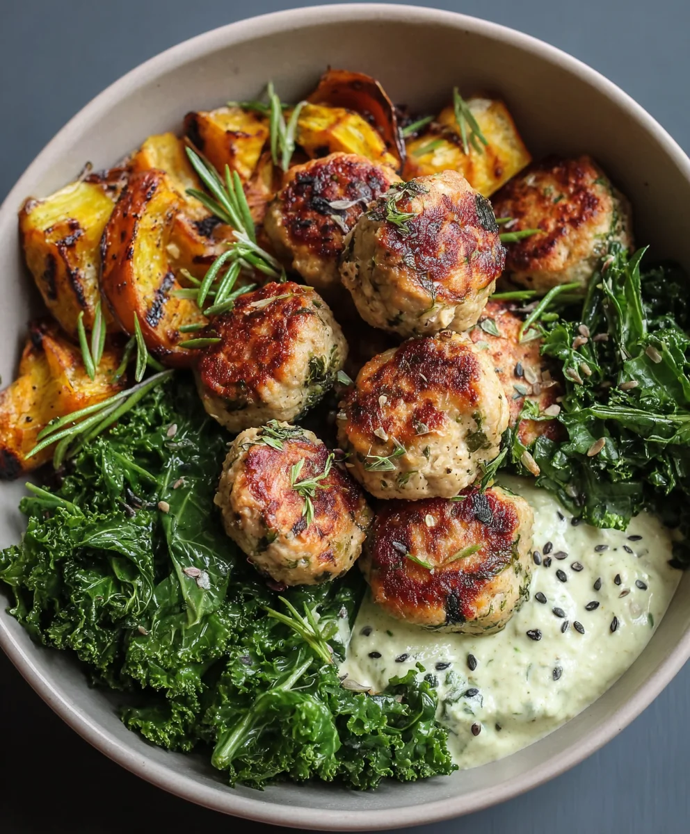Herby Chicken Meatball Bowl