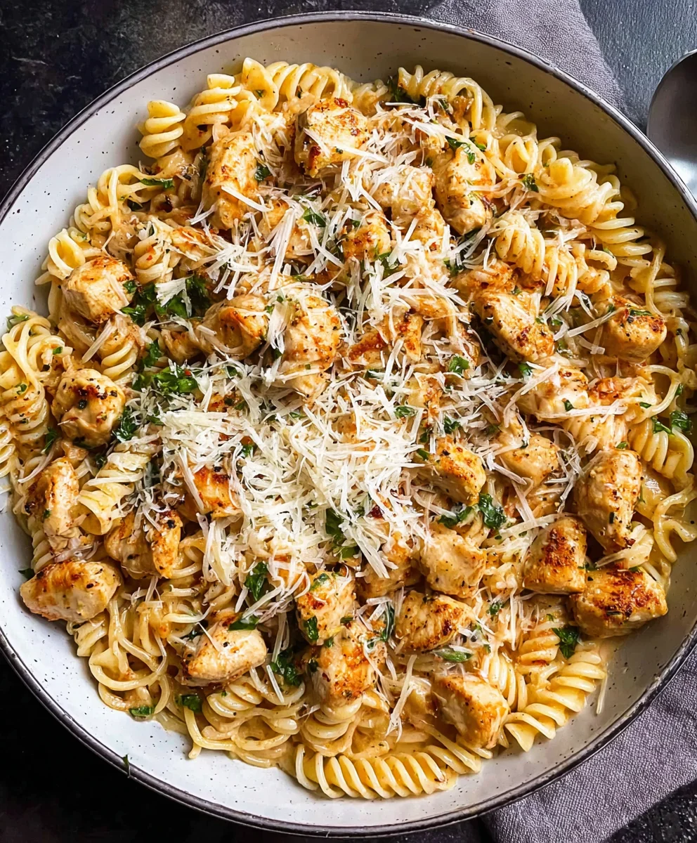 Easy Chicken Garlic Parmesan Pasta Recipe