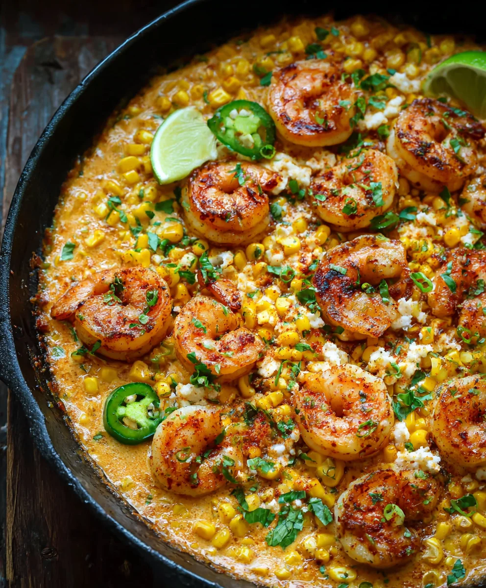 Easy Shrimp Creamed Corn One Pan Meal