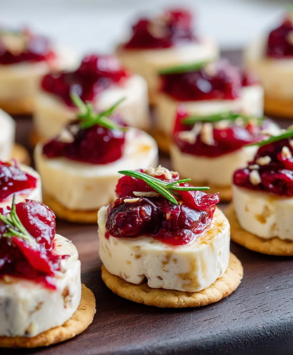 Easy No-Bake Cranberry Brie Bites Recipe