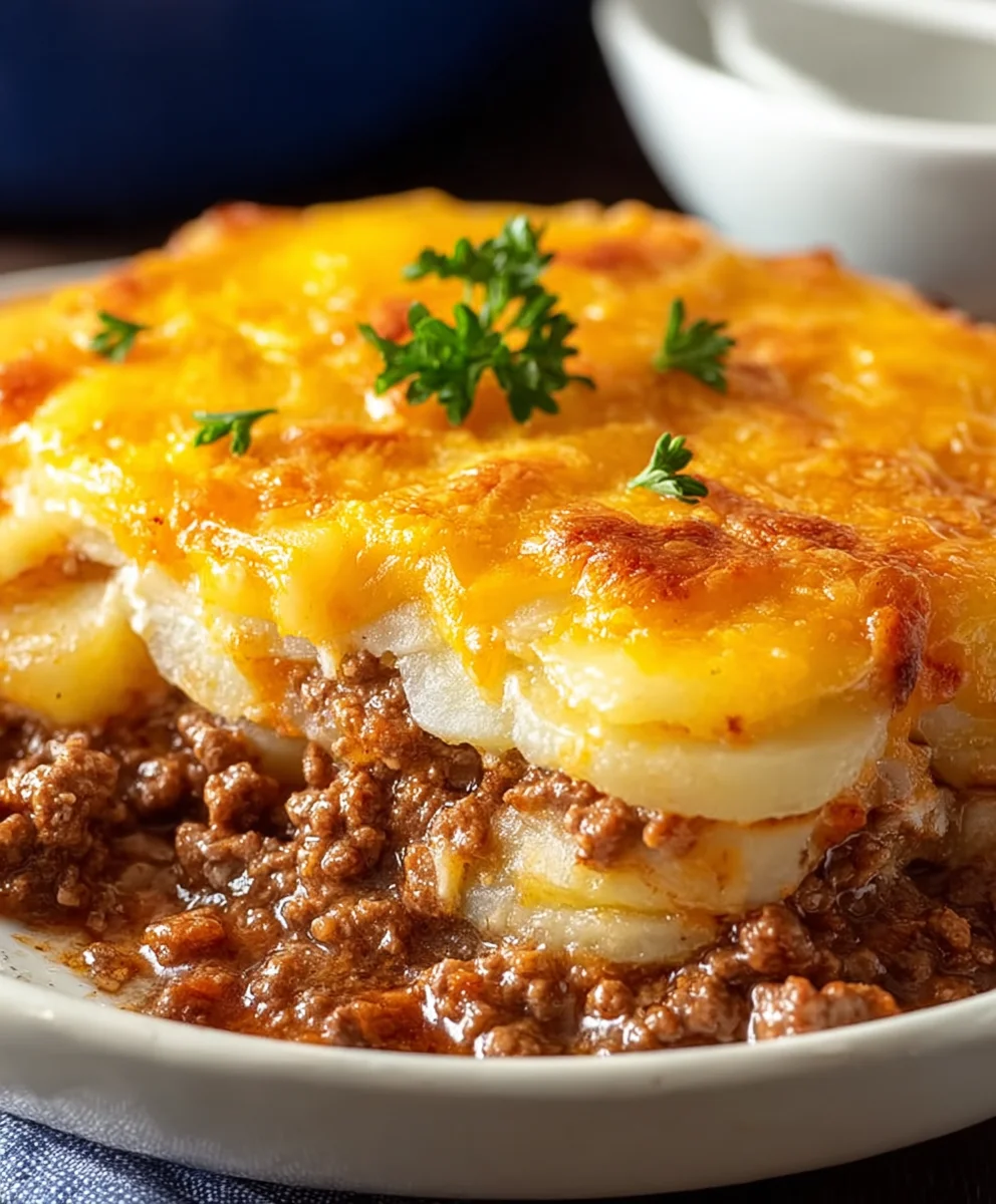 Cheesy Beef Beef Hamburger Potato Casserole Recipe