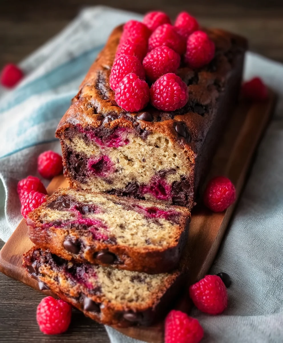 Raspberry Dark Chocolate Banana Bread Recipe