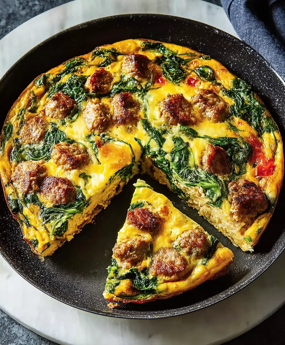 Beef Sausage Spinach Frittata Recipe - Easy & Delicious