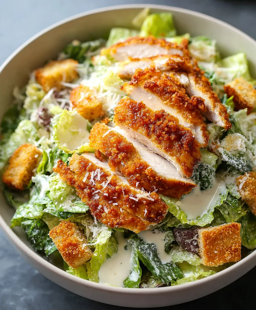 Extra Crispy Chicken Caesar Salad-Best Recipe