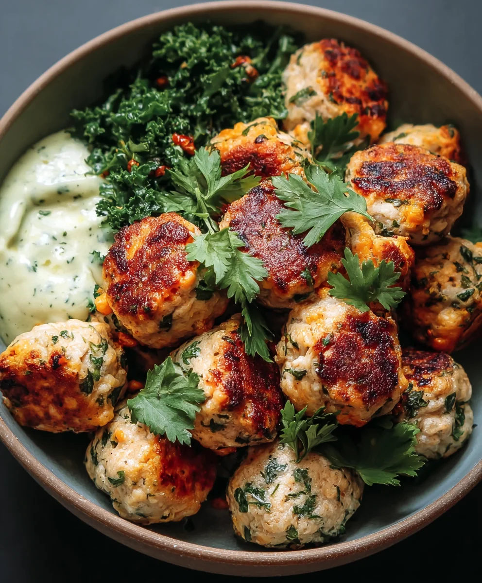 Herby Chicken Meatball Bowl- Fresh & Flavorful Meal