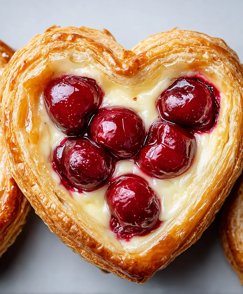 Heart-Shaped Cherry Cheese Danish Recipe
