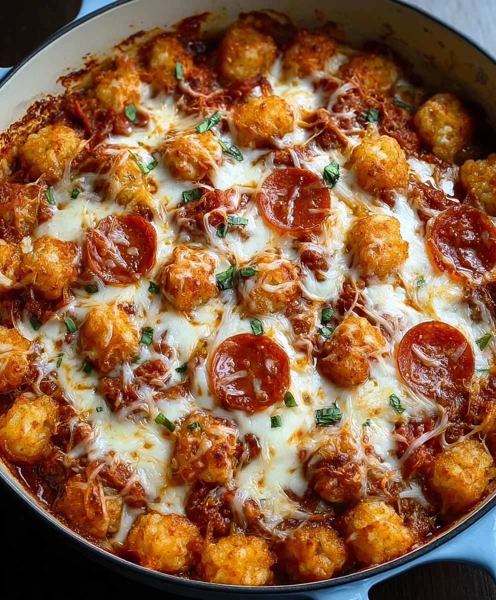 Easy Beef Pizza Tot Casserole Recipe