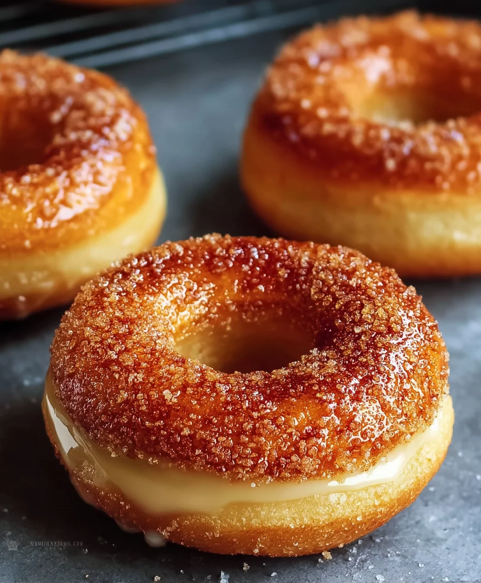Baked Creme Brulee Donuts-Decadent Easy Treat