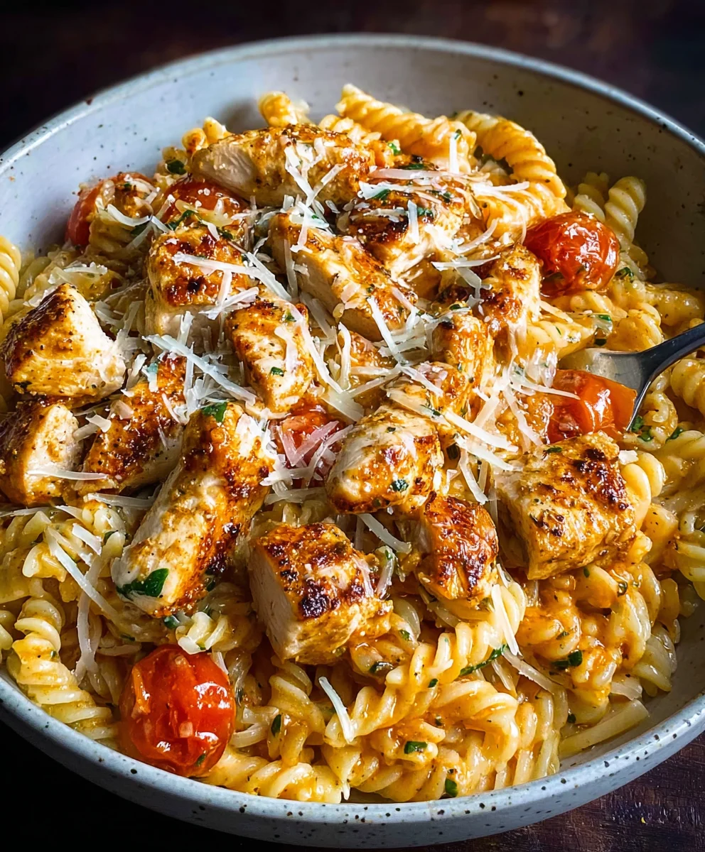 Garlic Parmesan Chicken Pasta-Healthy & Delicious