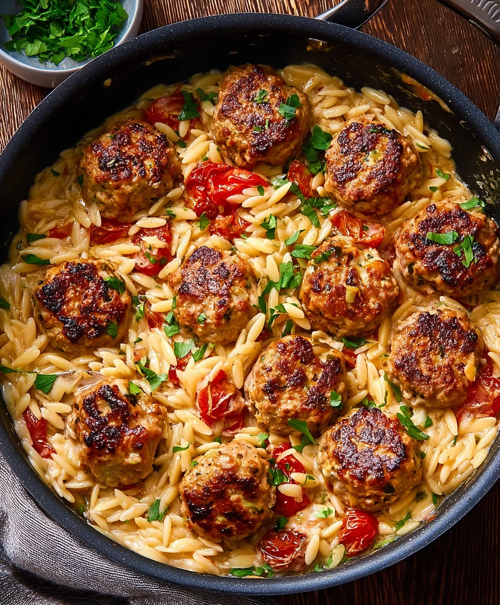 Marry Me Chicken Meatball Orzo - Creamy Delight