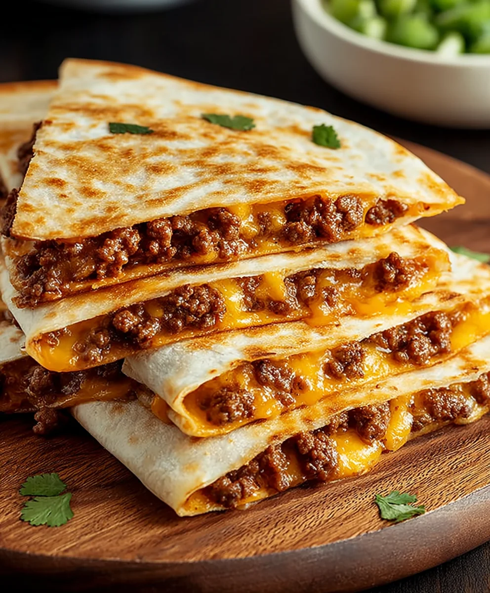 Easy Cheesy Ground Beef Quesadillas Recipe