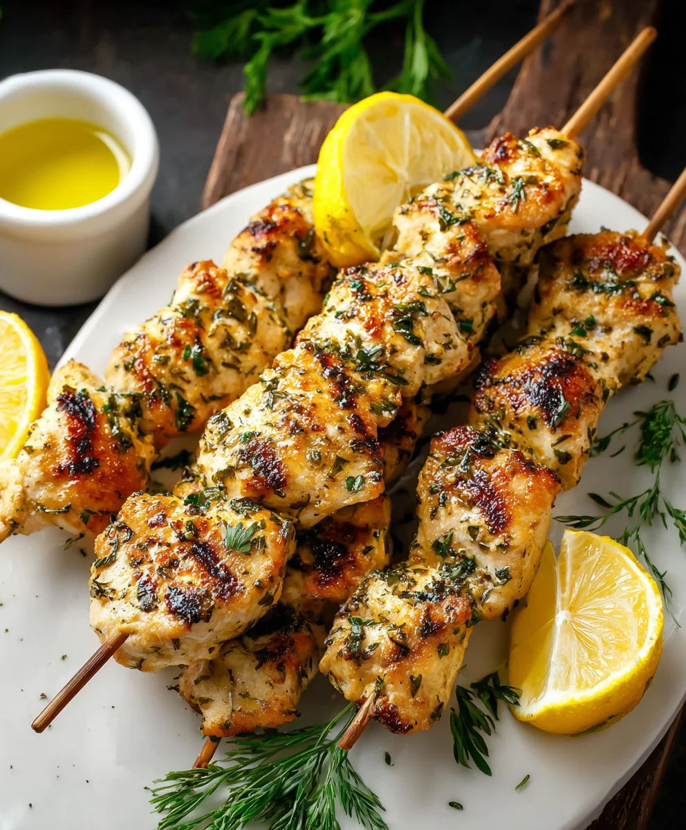 Lemon Herb Chicken Skewers - Easy Grilled Recipe