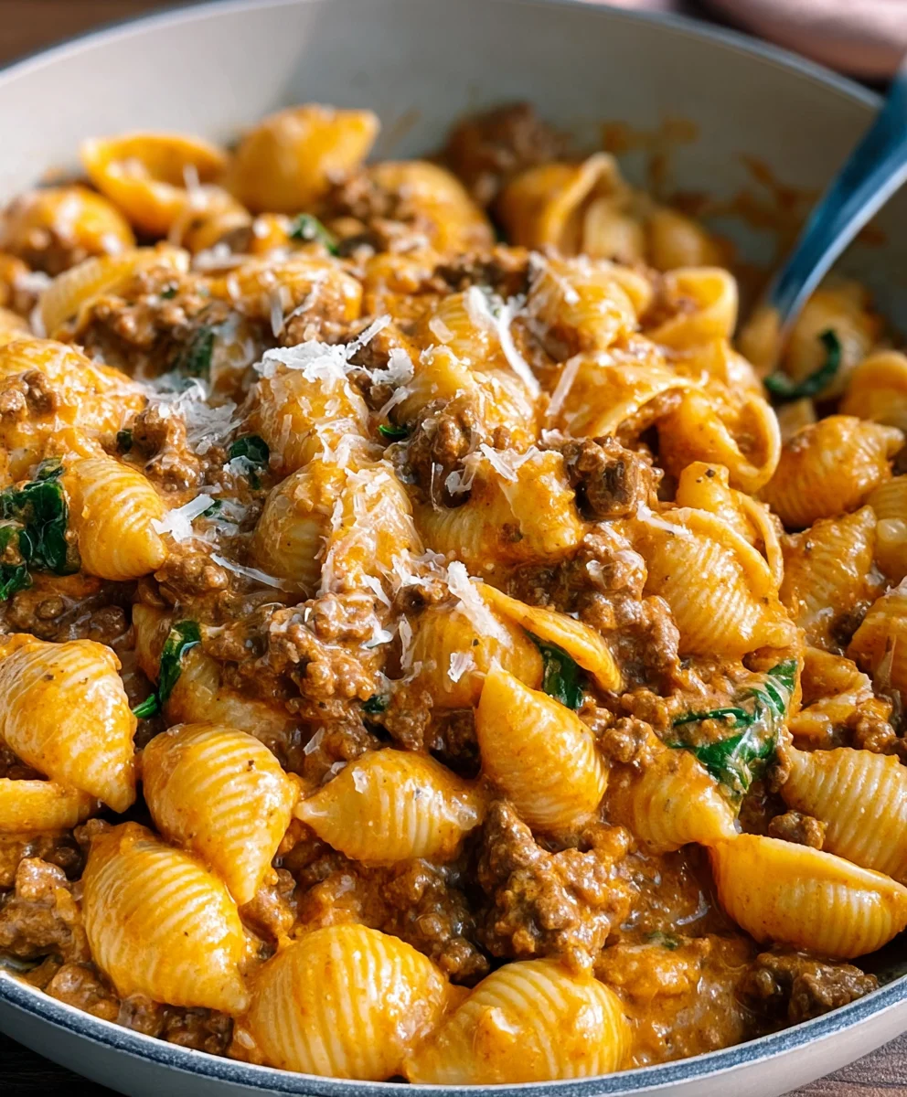 Creamy Beef and Shells-Easy Comfort Meal