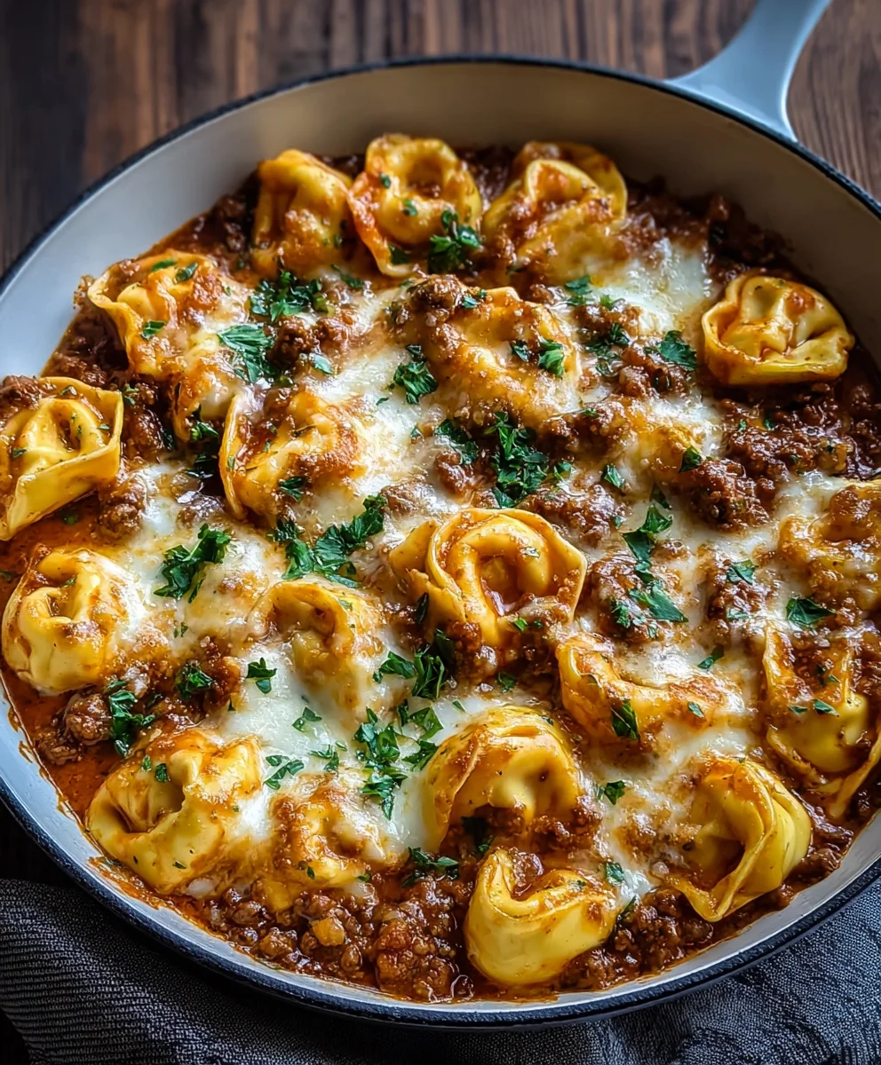 Cheesy Beef Enchilada Tortellini - Quick & Easy Dinner