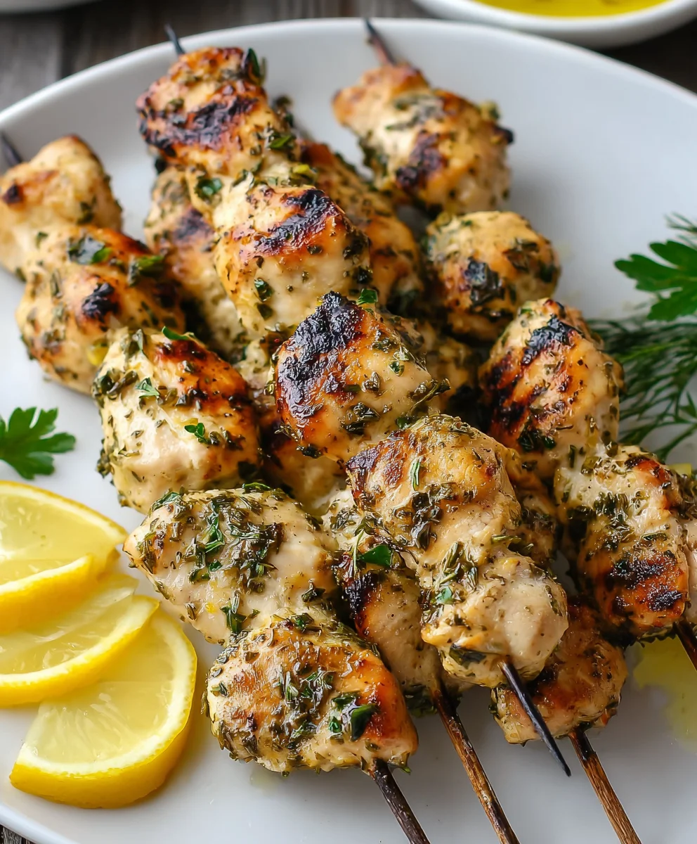 Lemon Herb Chicken Skewers - Easy Grilled Recipe