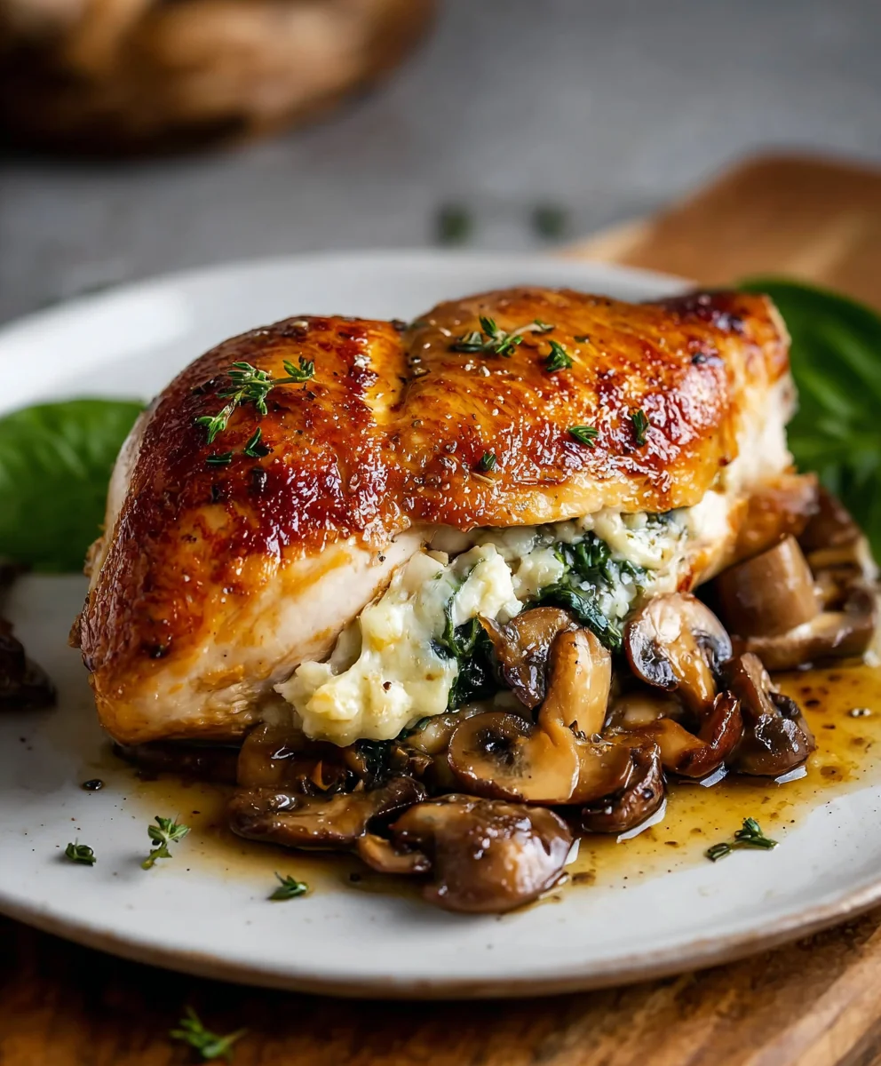 Easy Mushroom Stuffed Chicken Breast Recipe