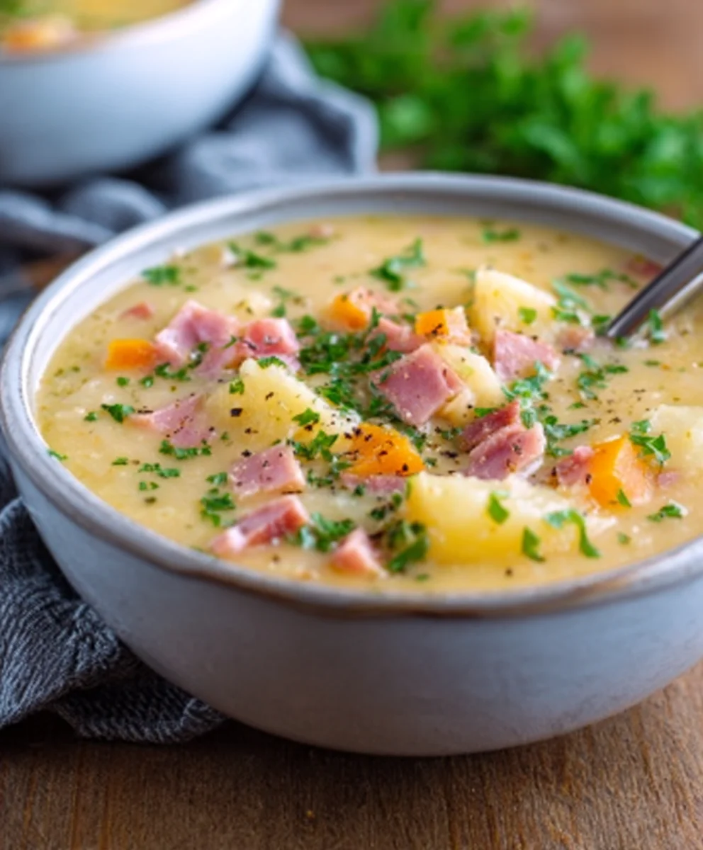 Slow Cooker Beef Beef Ham Potato Soup - Easy Comfort Food