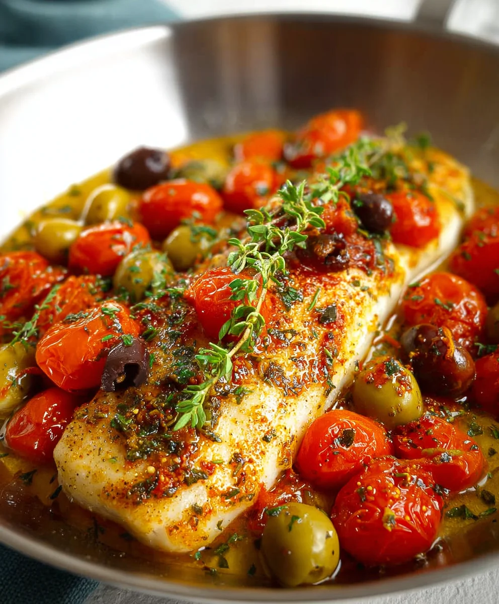Easy Baked Fish Cherry Tomato Olive Recipe