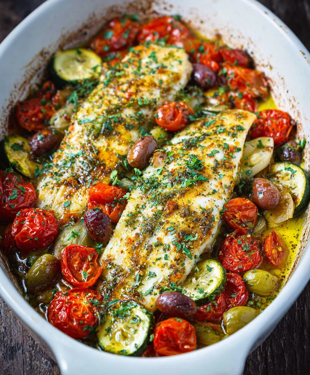 Easy Mediterranean Baked Fish - Healthy & Delicious