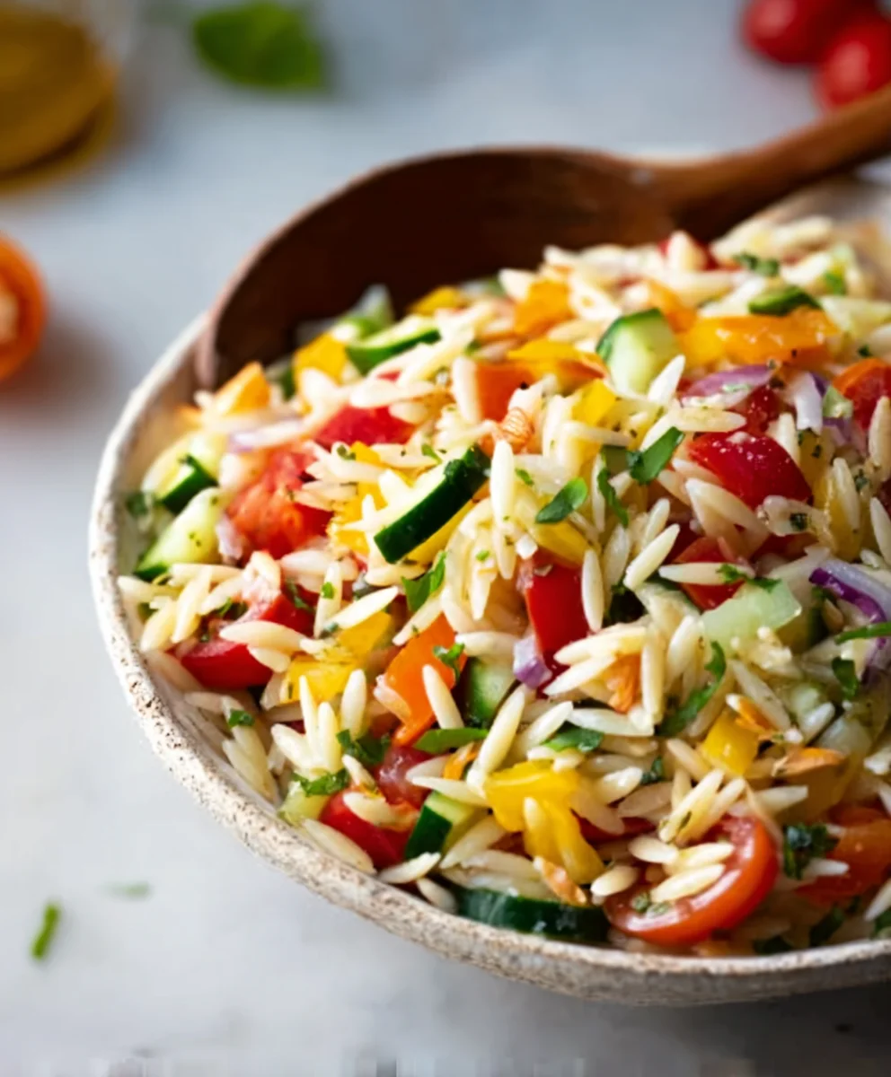 Vibrant Rainbow Orzo Salad - Fresh & Easy