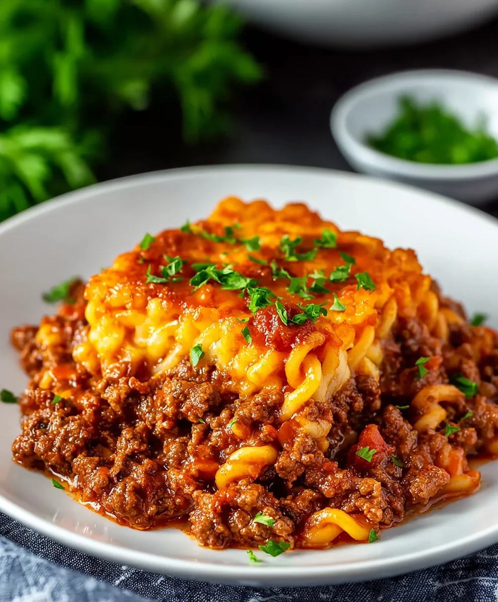 Easy Beef Sloppy Joe Casserole-Quick & Delicious