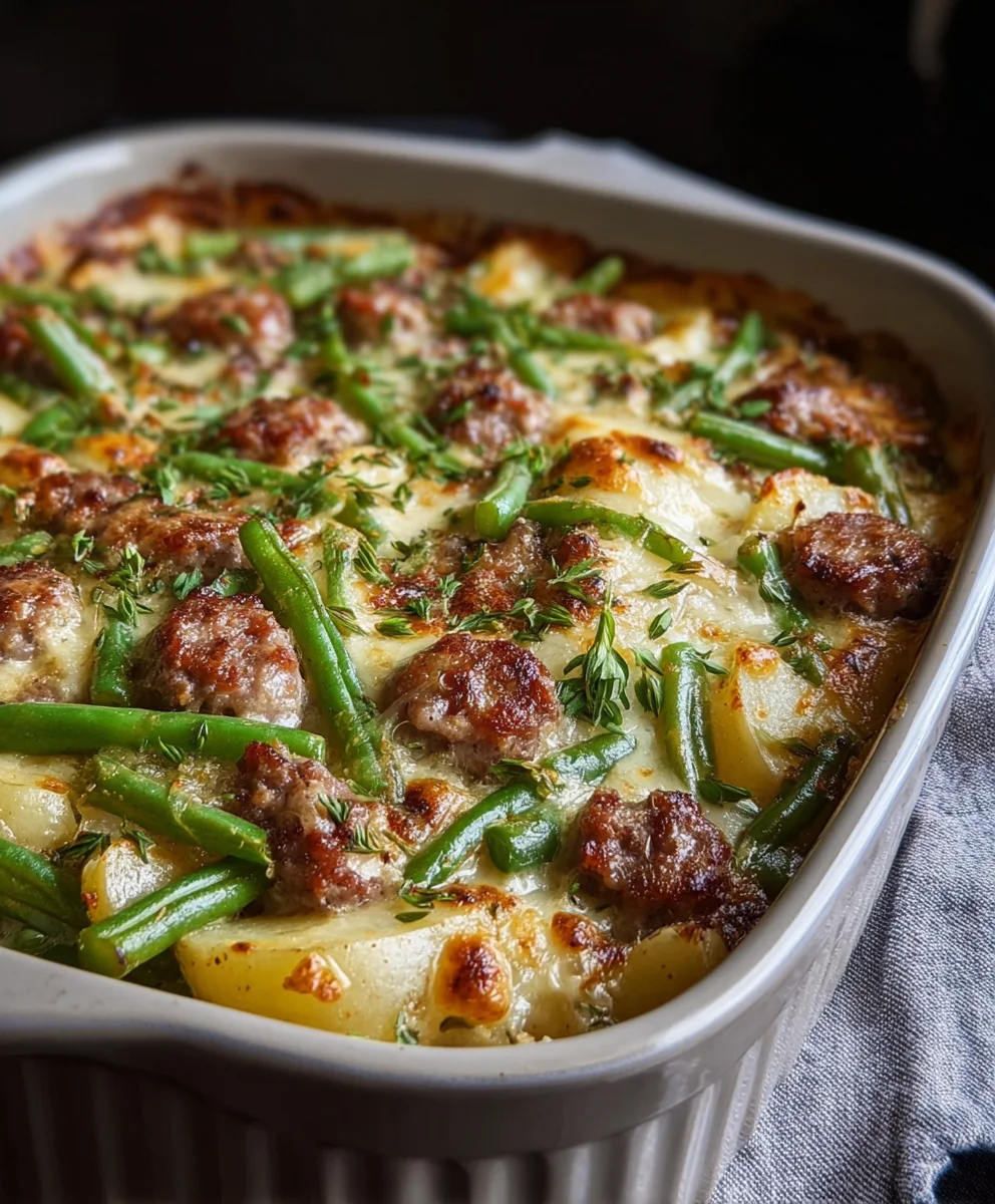 Easy Beef Green Bean Potato Casserole Recipe