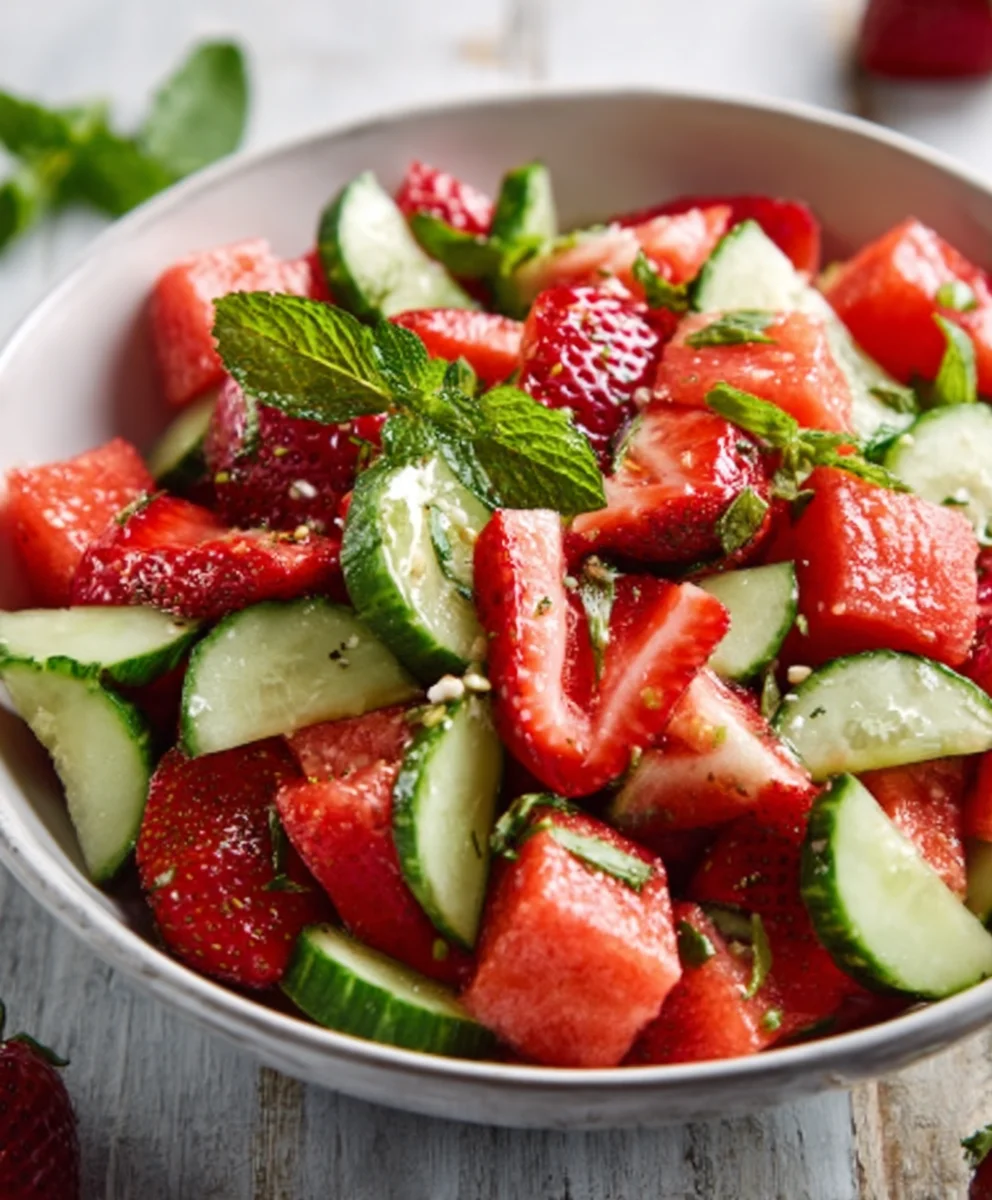 Cucumber Strawberry Salad - Fresh & Easy Recipe