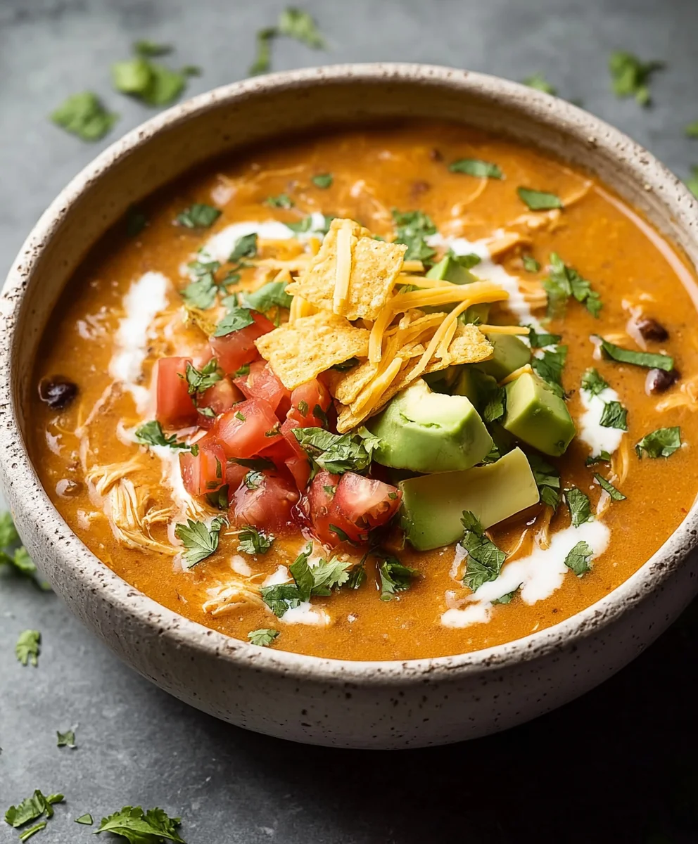 Creamy Chicken Enchilada Soup Recipe-Easy Dinner