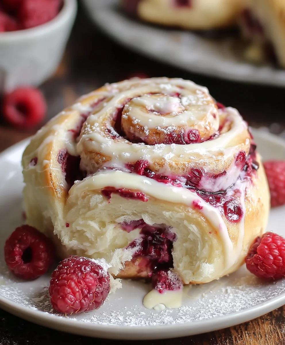 White Chocolate Raspberry Rolls
