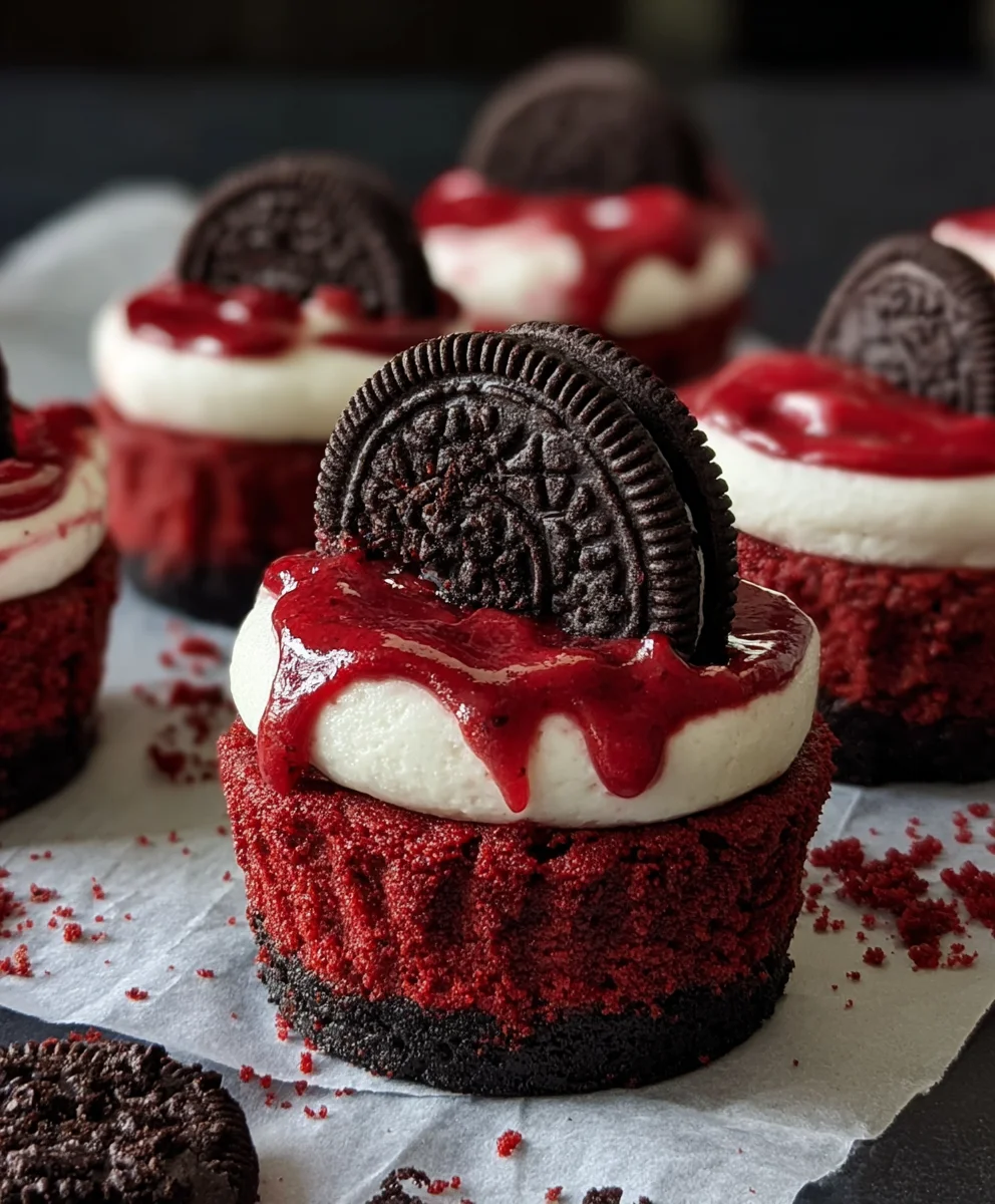 Mini Red Velvet Oreo Cheesecakes-Decadent Treat