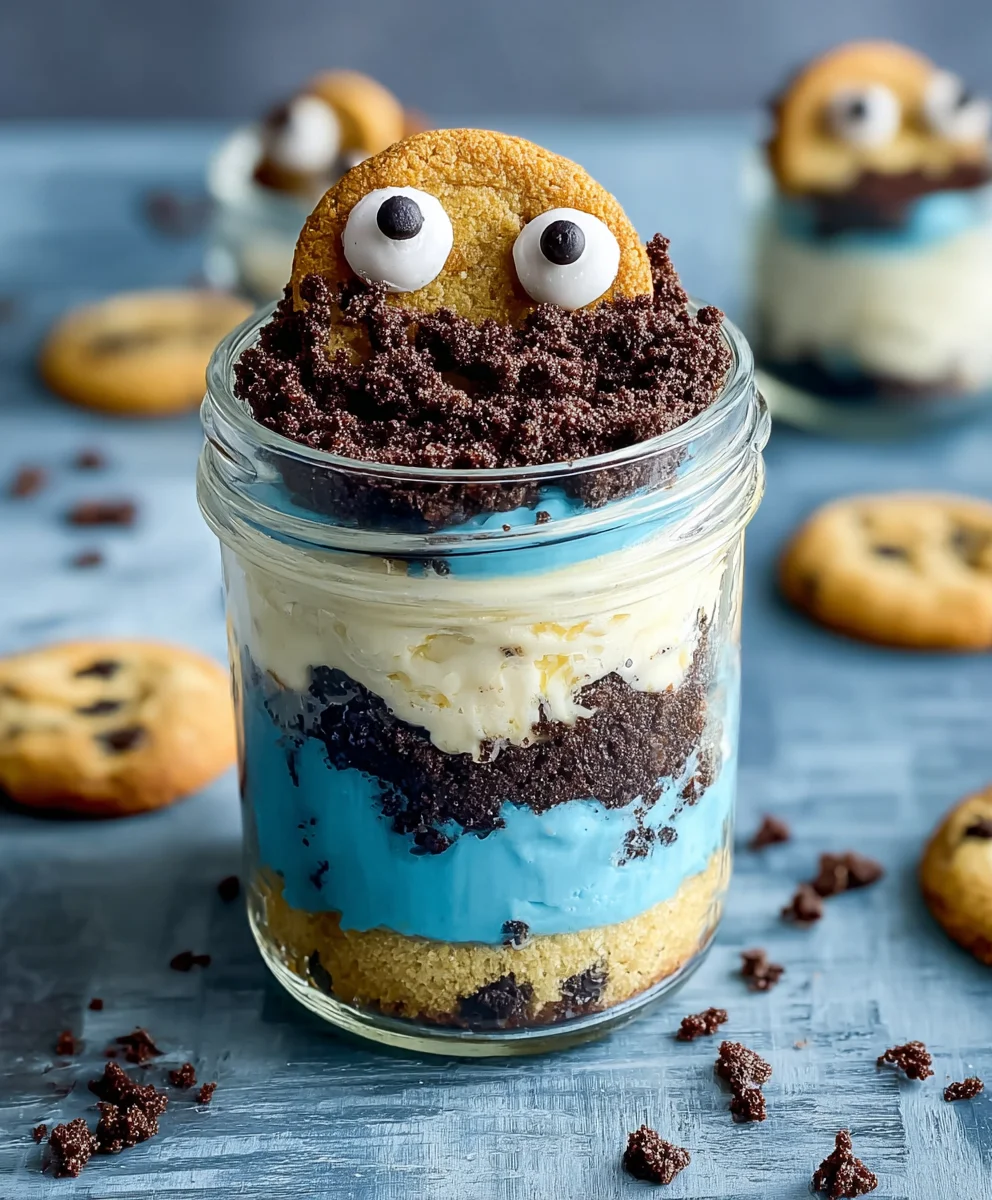 Cookie Monster Cake Jars-Fun-Treats